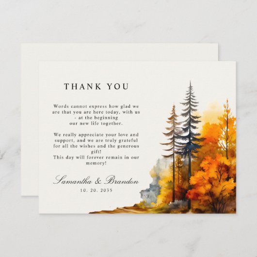 Herbstverfall in der Liebe dank Karte (Vorne/Hinten)