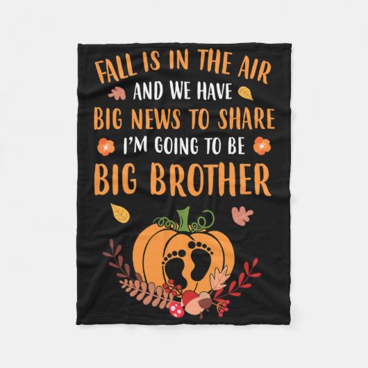 Herbstverkündung der Schwangerschaft als Bruderher Fleecedecke (Vorderseite)