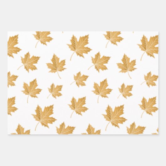 Herbstverlässe im Ocker. Umschlagpapier Geschenkpapier Set (Vorderseite 3)