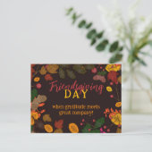 Herbstverlässt Acorns Berries Friendsgiving-Angebo Postkarte (Stehend Vorderseite)