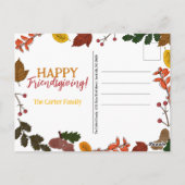 Herbstverlässt Acorns Berries Friendsgiving-Angebo Postkarte (Rückseite)
