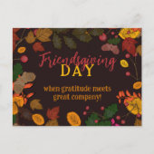 Herbstverlässt Acorns Berries Friendsgiving-Angebo Postkarte (Vorderseite)