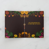 Herbstverlässt Acorns Berries Happy Friendsgiving Karte (Innenseite)