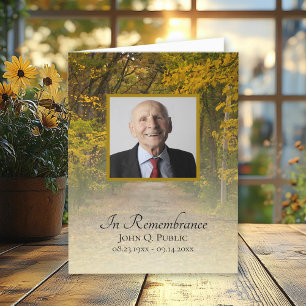 Herbstverlässt das Lane-Beerdigung-Beileid Dankeskarte