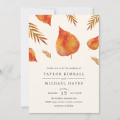 Herbstverlässt Einladung zur Hochzeit (Vorderseite)