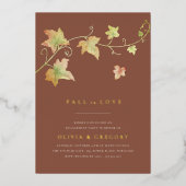 Herbstverlässt Fallen-Engagement-Partei Folieneinladung (Vorderseite)