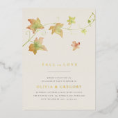 Herbstverlässt Fallen-Engagement-Partei Folieneinladung (Vorderseite)