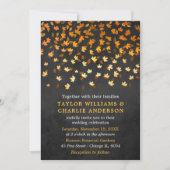 Herbstverlässt Grunge Gold und Black Wedding Einladung (Vorderseite)