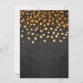 Herbstverlässt Grunge Gold und Black Wedding Einladung (Rückseite)