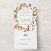 Herbstverlässt Kranzhochzeit in einer Einladung (Innen Boden)