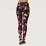 Herbstverlässt Leggings<br><div class="desc">Fallende Herbstausbrüche hinterlassen Muster-Leggings</div>