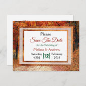 Herbstverläufe Hochzeit speichern das Datum Ankündigungspostkarte (Vorne/Hinten)