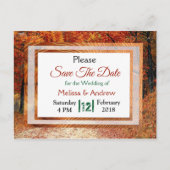 Herbstverläufe Hochzeit speichern das Datum Ankündigungspostkarte (Vorderseite)