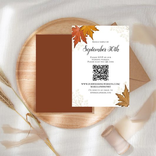 Herbstverläufe Hochzeitsszenario RSVP QR-Code
