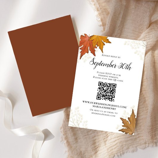 Herbstverläufe Hochzeitsszenario RSVP QR-Code