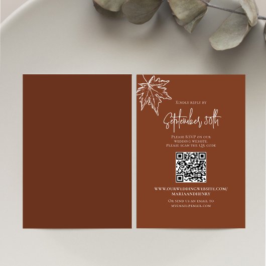Herbstverläufe Hochzeitsszenario RSVP QR-Code