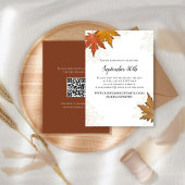 Herbstverläufe Hochzeitsszenario RSVP QR-Code Karte