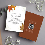 Herbstverläufe Hochzeitsszenario RSVP QR-Code Karte