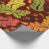 Herbstverläufe im dunkelroten Hintergrund Geschenkpapier (Ecke)
