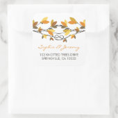 Herbstverlösche Knotted Liebe Trees Whimsical Wedd Quadratischer Aufkleber (Tasche)