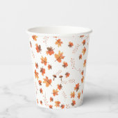 Herbstverzauberung - Igel & Wald Pappbecher (Rückseite)