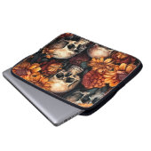 Herbstvibes 3D Skulls Laptopschutzhülle (Vorne Knopf)