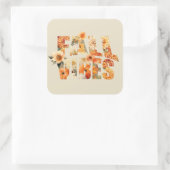 Herbstvibes Aquarellblätter Herbstblätter Wildblum Quadratischer Aufkleber (Tasche)