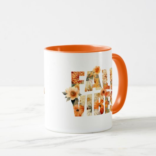 Herbstvibes Aquarellblätter Herbstblätter Wildblum Tasse (VorderseiteRechts)