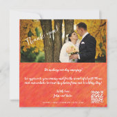 Herbstvibes-Foto-QR-Code - Hochzeit Vielen Dank Einladung (Vorderseite)