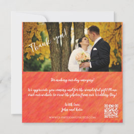 Herbstvibes-Foto-QR-Code - Hochzeit Vielen Dank Einladung