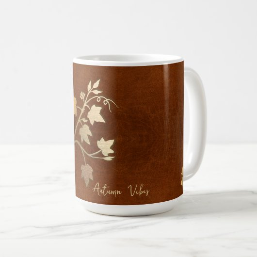 Herbstvibes goldbraunes Vlies der Weinrebe Kaffeetasse (VorderseiteRechts)