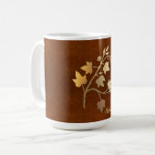 Herbstvibes goldbraunes Vlies der Weinrebe Kaffeetasse (Vorderseite Links)