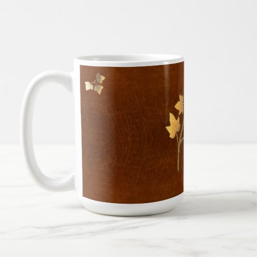 Herbstvibes goldbraunes Vlies der Weinrebe Kaffeetasse (Links)