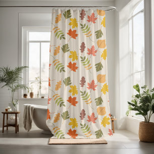 Herbstvibes mit blumengeschmückter Optik Duschvorhang