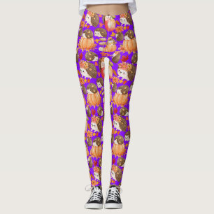 Herbstvibes Muster Porcupine B Lila BG Leggings