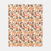 Herbstvibes Muster Porcupine Fleecedecke (Vorderseite)