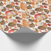 Herbstvibes Muster Porcupine Geschenkpapier (Ecke)