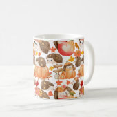 Herbstvibes Muster Porcupine Kaffeetasse (VorderseiteRechts)