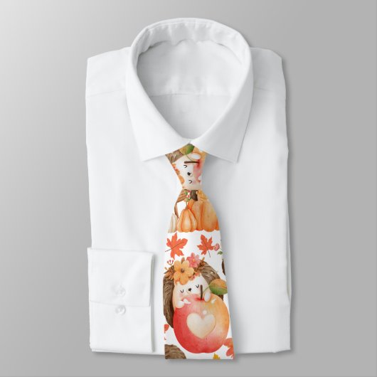 Herbstvibes Muster Porcupine Krawatte (Gebunden)
