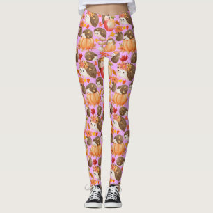 Herbstvibes Muster Porcupine Pink BG Leggings