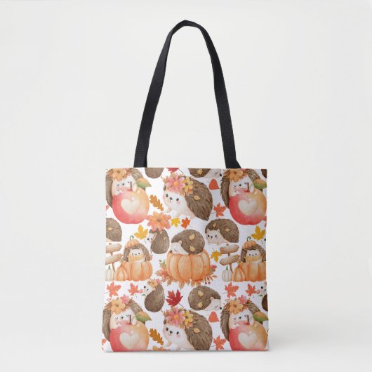 Herbstvibes Muster Porcupine Tasche (Vorderseite)