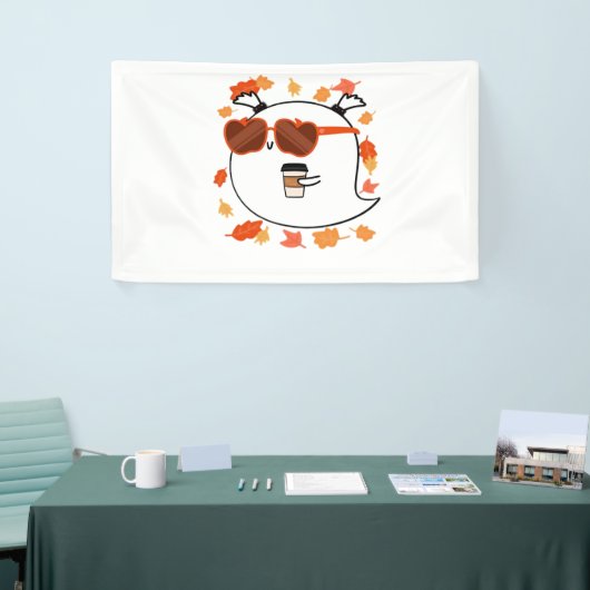 Herbstvibes Niedlich Ghost Classic T - Shirt Banner (Messeveranstaltung)