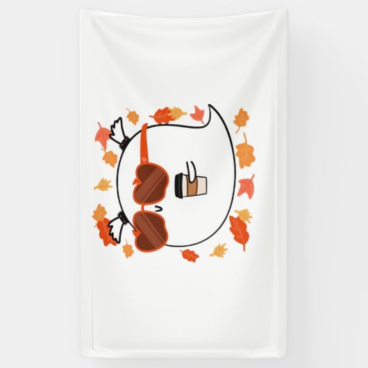 Herbstvibes Niedlich Ghost Classic T - Shirt Banner (Vertikal)