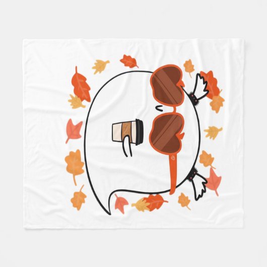 Herbstvibes Niedlich Ghost Classic T - Shirt Fleecedecke (Vorderseite (Horizontal))