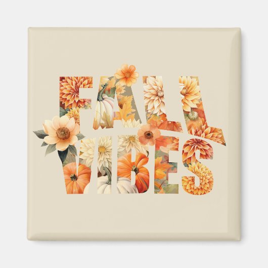 Herbstvibes Wasserfarbene Wildblumen Blätter Herbs Magnet (Vorne)