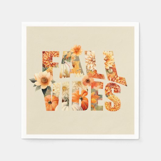 Herbstvibes Wasserfarbene Wildblumen Blätter Herbs Serviette (Vorderseite)