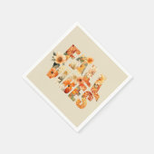 Herbstvibes Wasserfarbene Wildblumen Blätter Herbs Serviette (Ecke)
