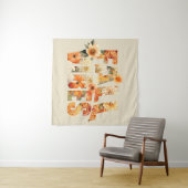 Herbstvibes Wasserfarbene Wildblumen Blätter Herbs Wandteppich (Beispiel (Horizontal))