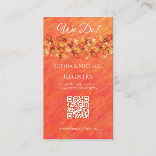 Herbstvibes-Wedding Rings-Registry- Visitenkarte (Vorderseite)