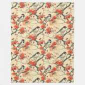 Herbstvögel blanken mit rustikalen floralen Akzent Fleecedecke (Vorderseite)